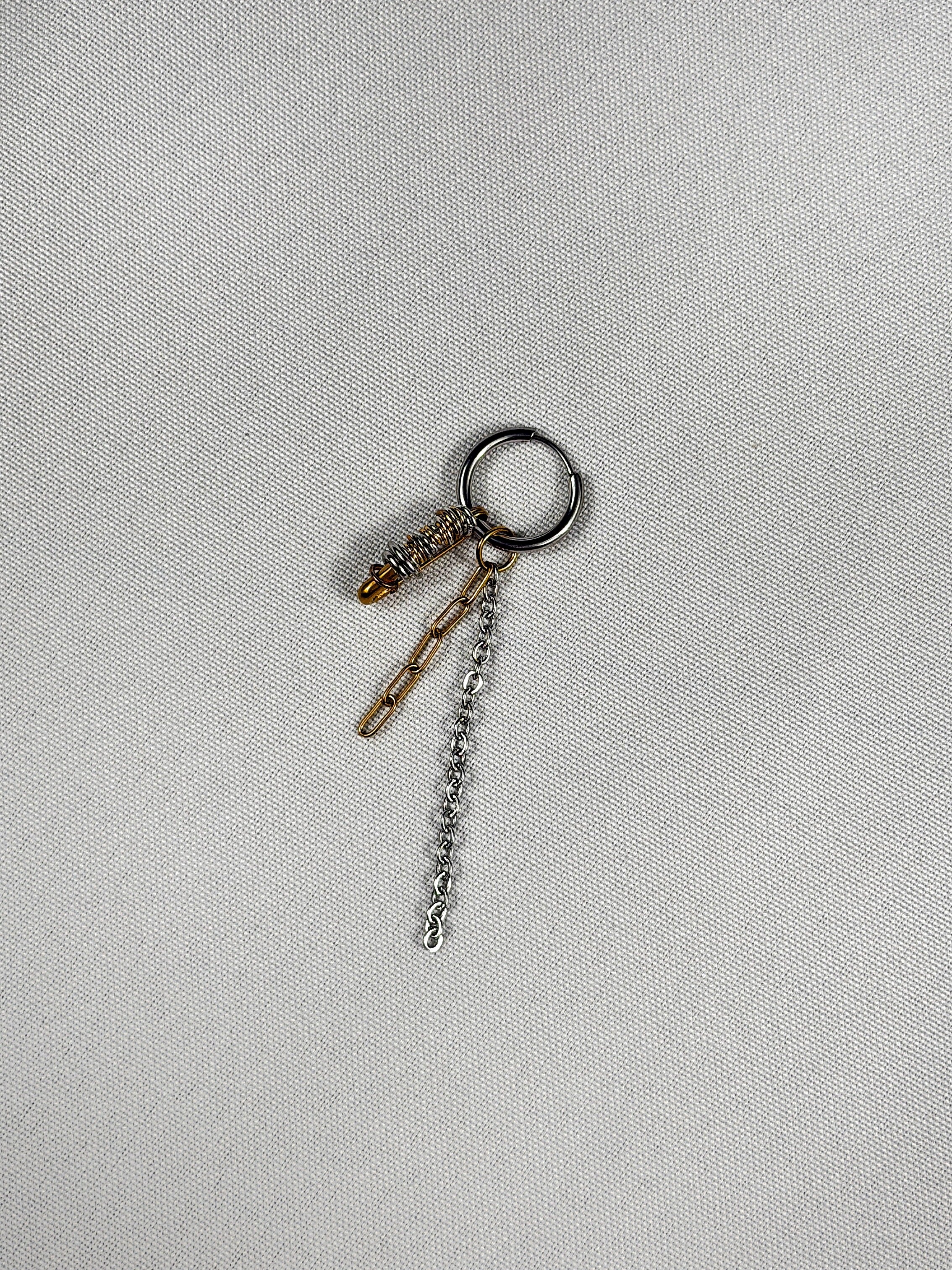 Mini mono boucle mix doré & argenté