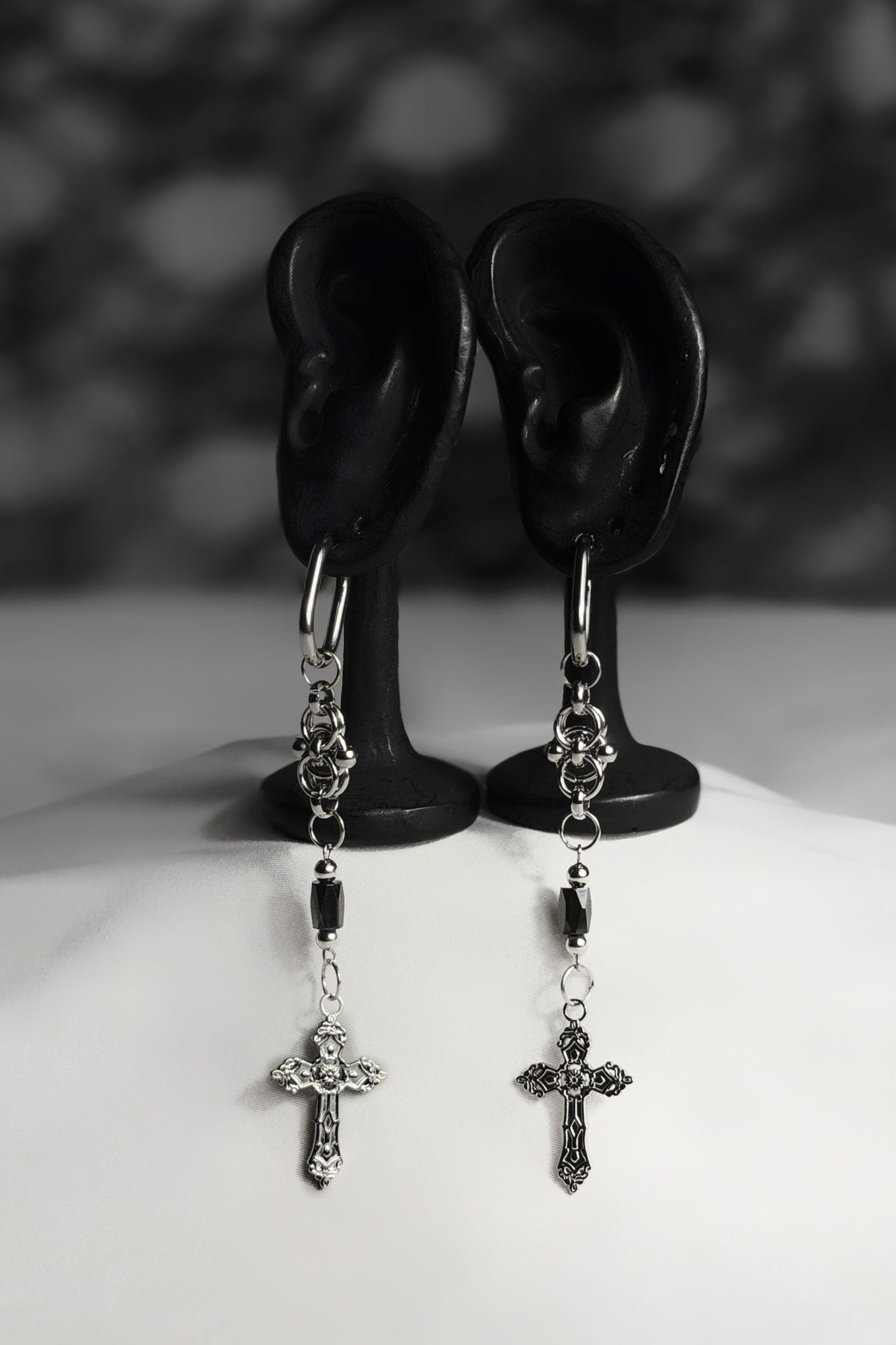 Paire de boucles d’oreilles argenté