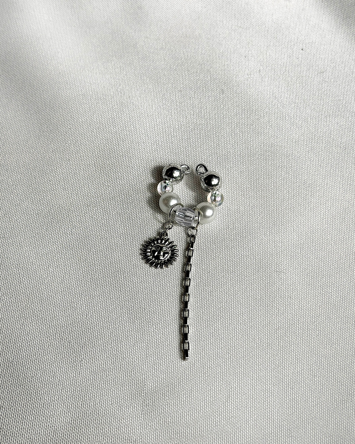 Earcuff perles argenté