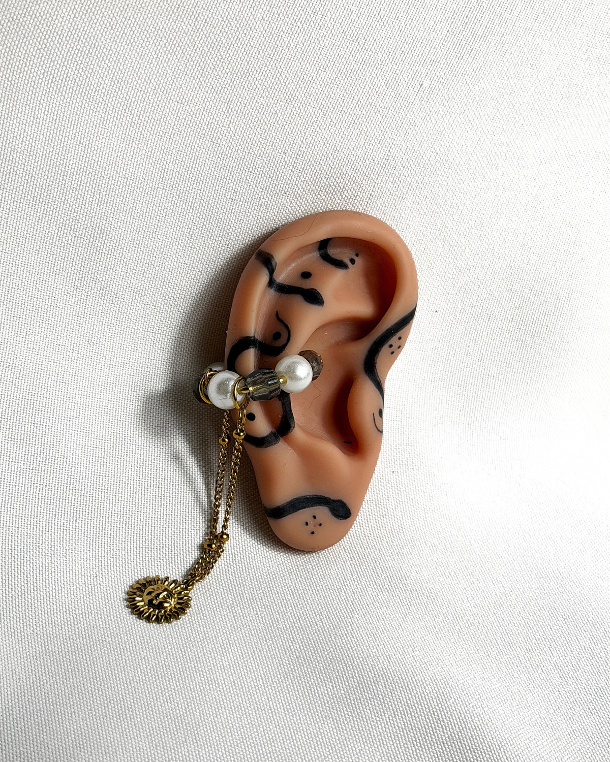 Earcuff perles doré