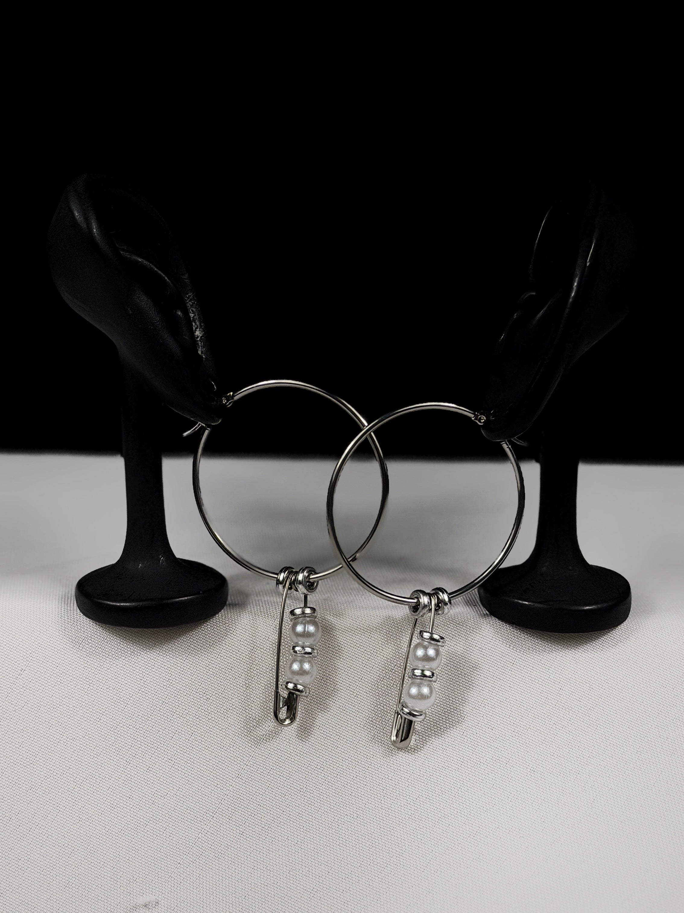 Paire de boucles d’oreilles argenté