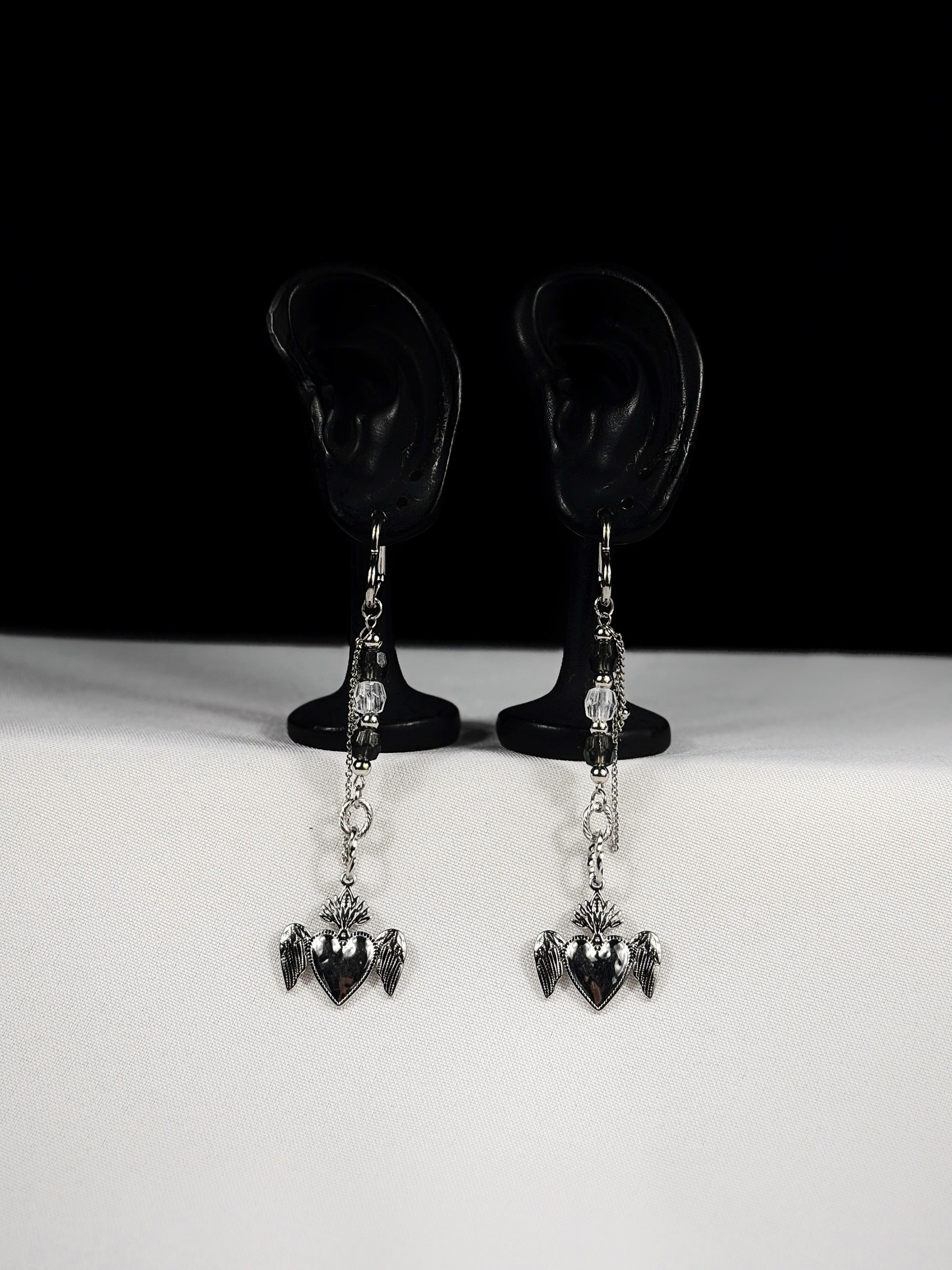 Paire de boucles d’oreilles argenté