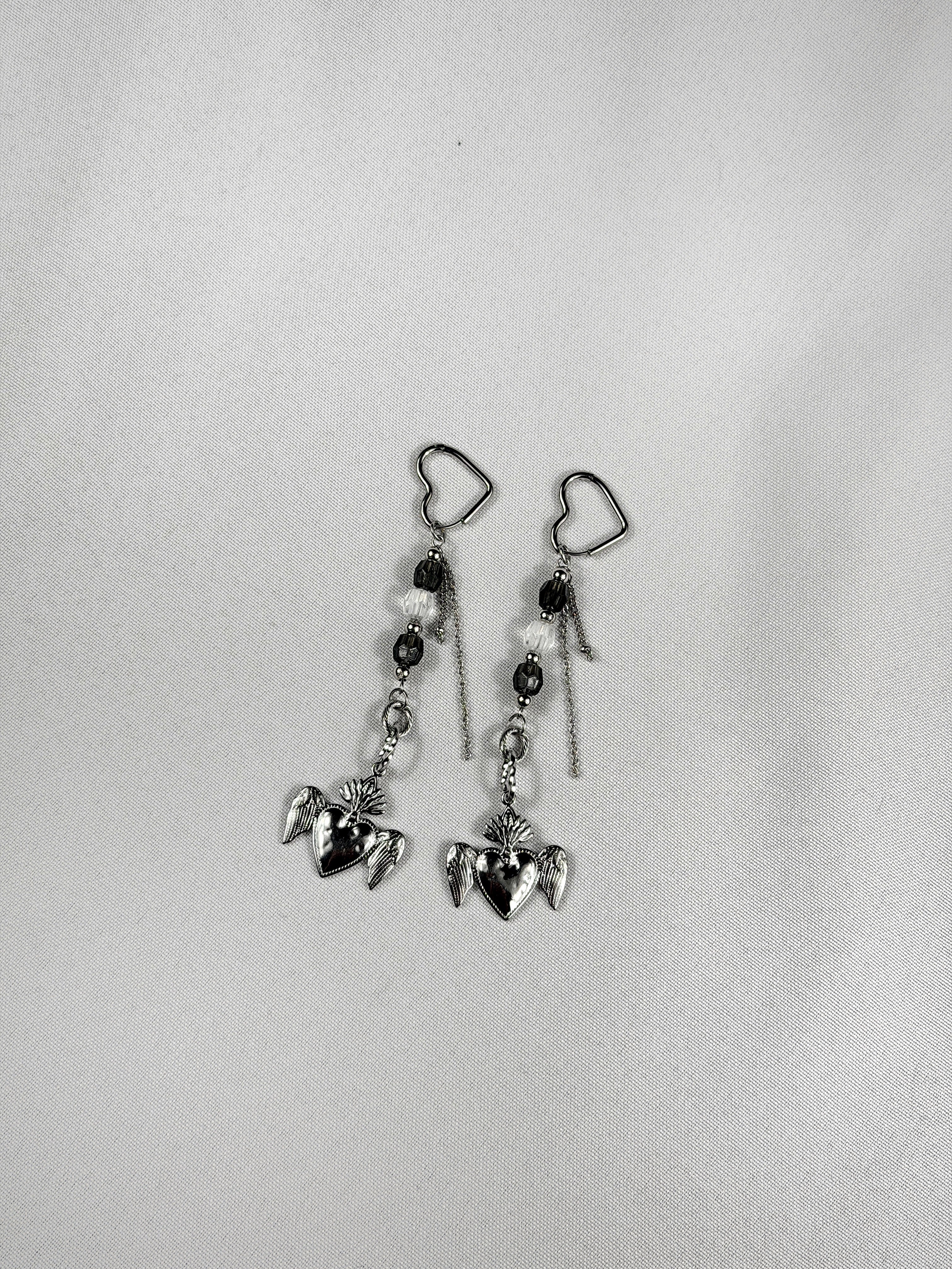 Paire de boucles d’oreilles argenté