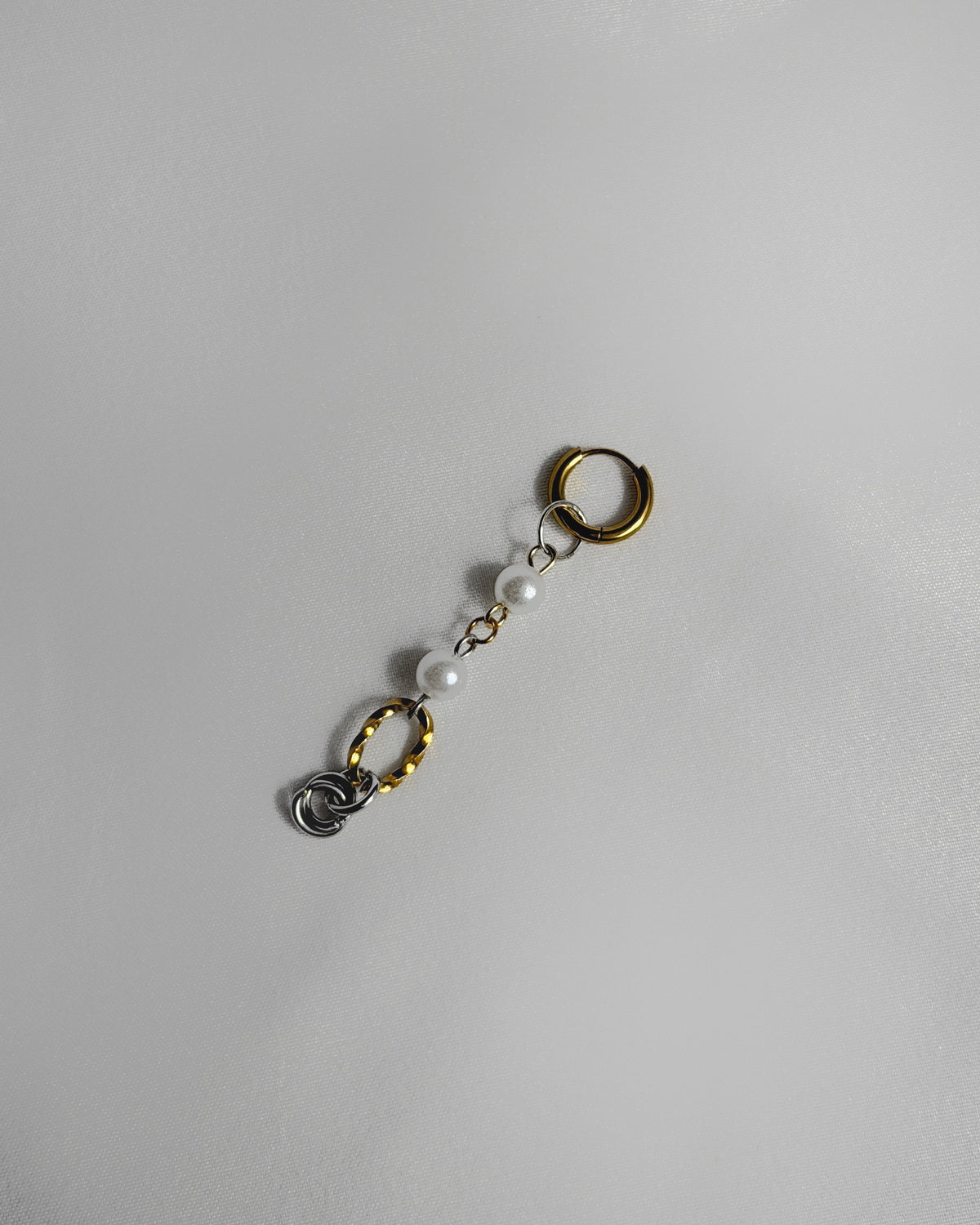 Mini mono boucle mix doré & argenté