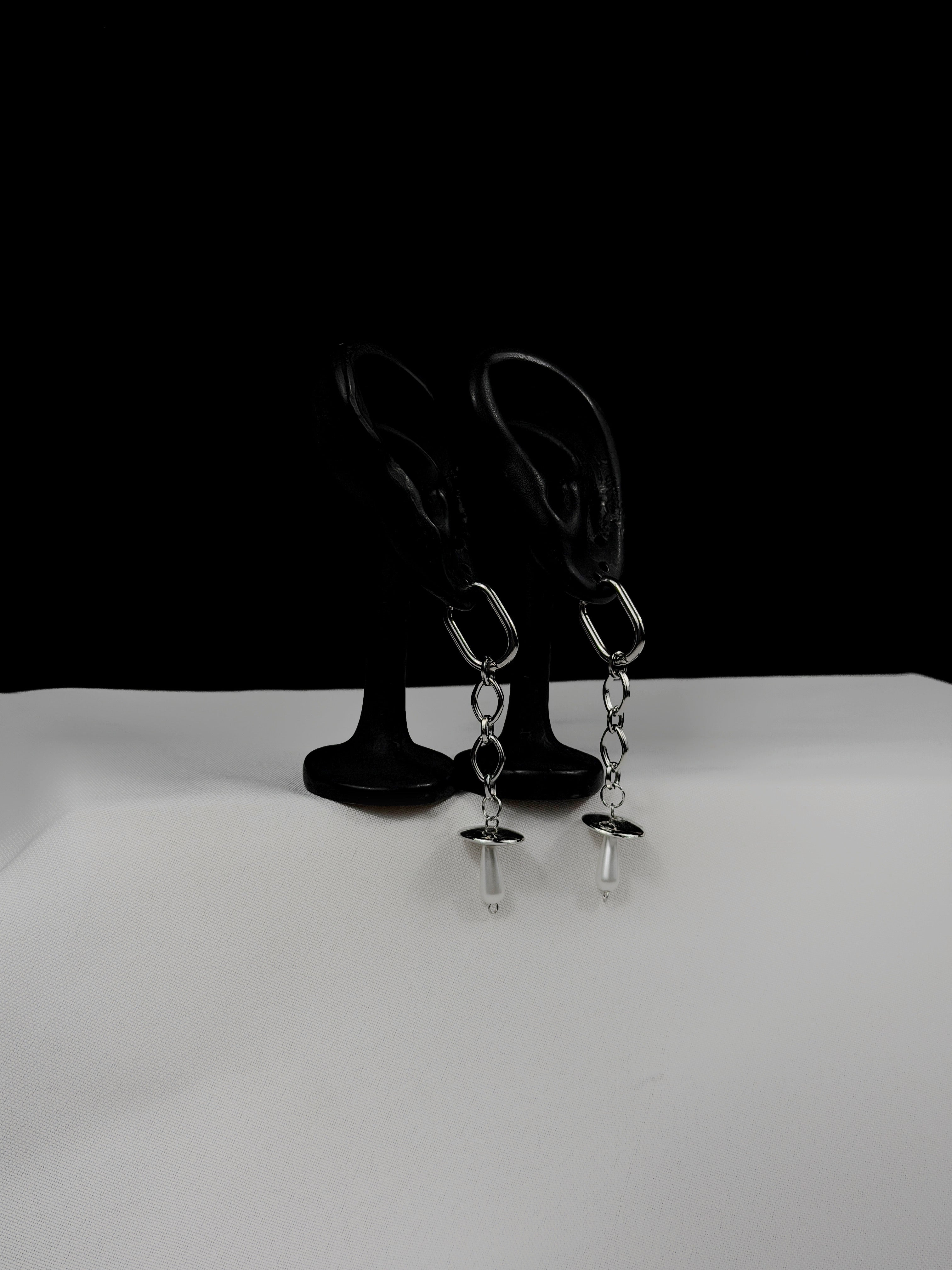 Paire de boucles d’oreilles argenté