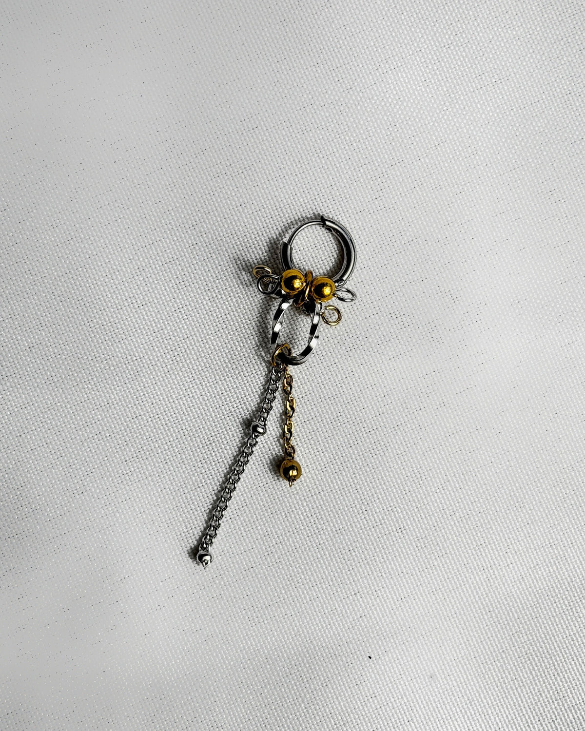 Mini mono boucle mix doré & argenté