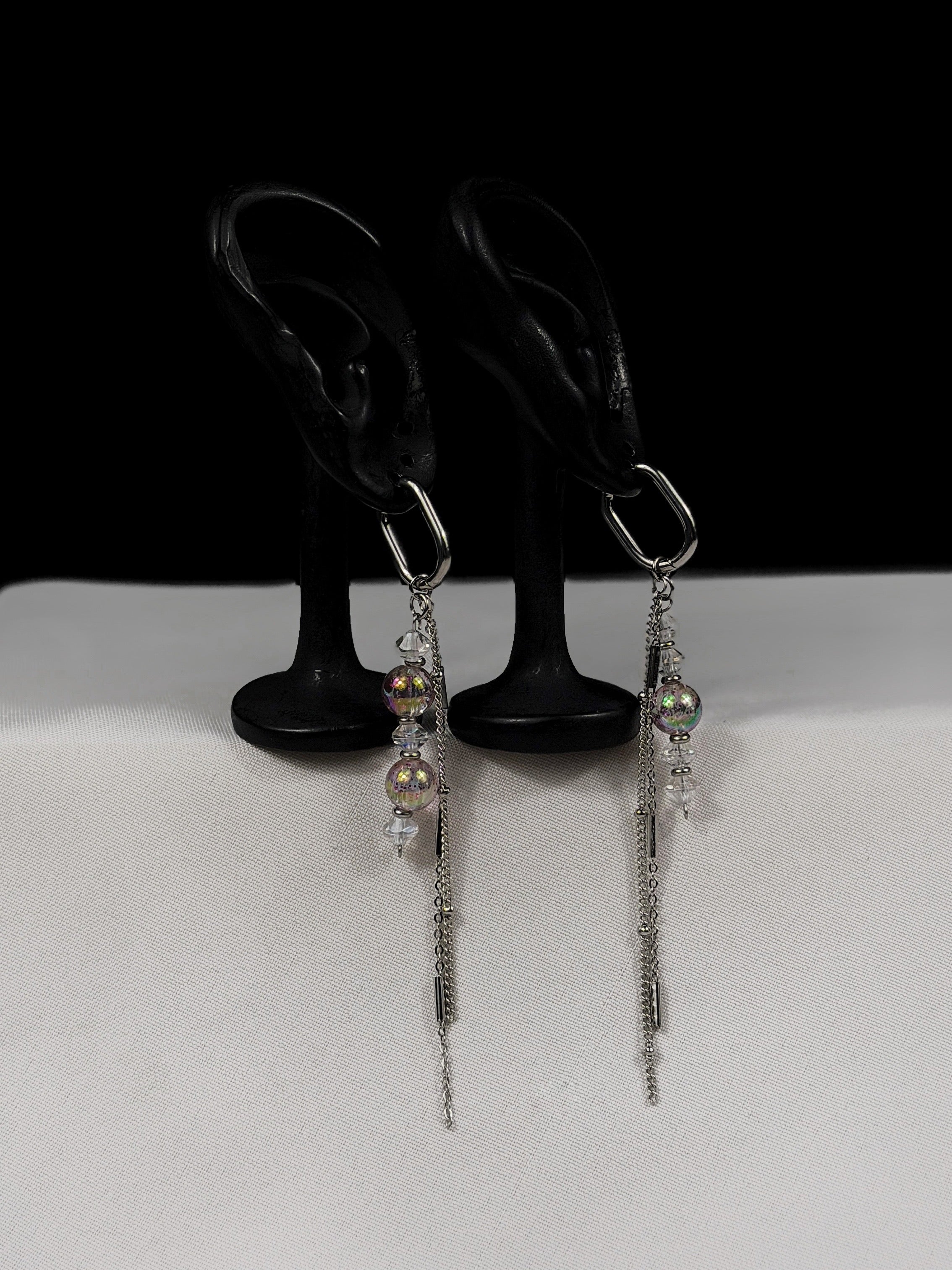 Paire de boucles d’oreilles argenté