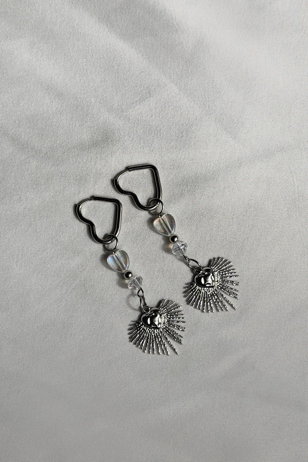 Paire de boucles d’oreilles argenté