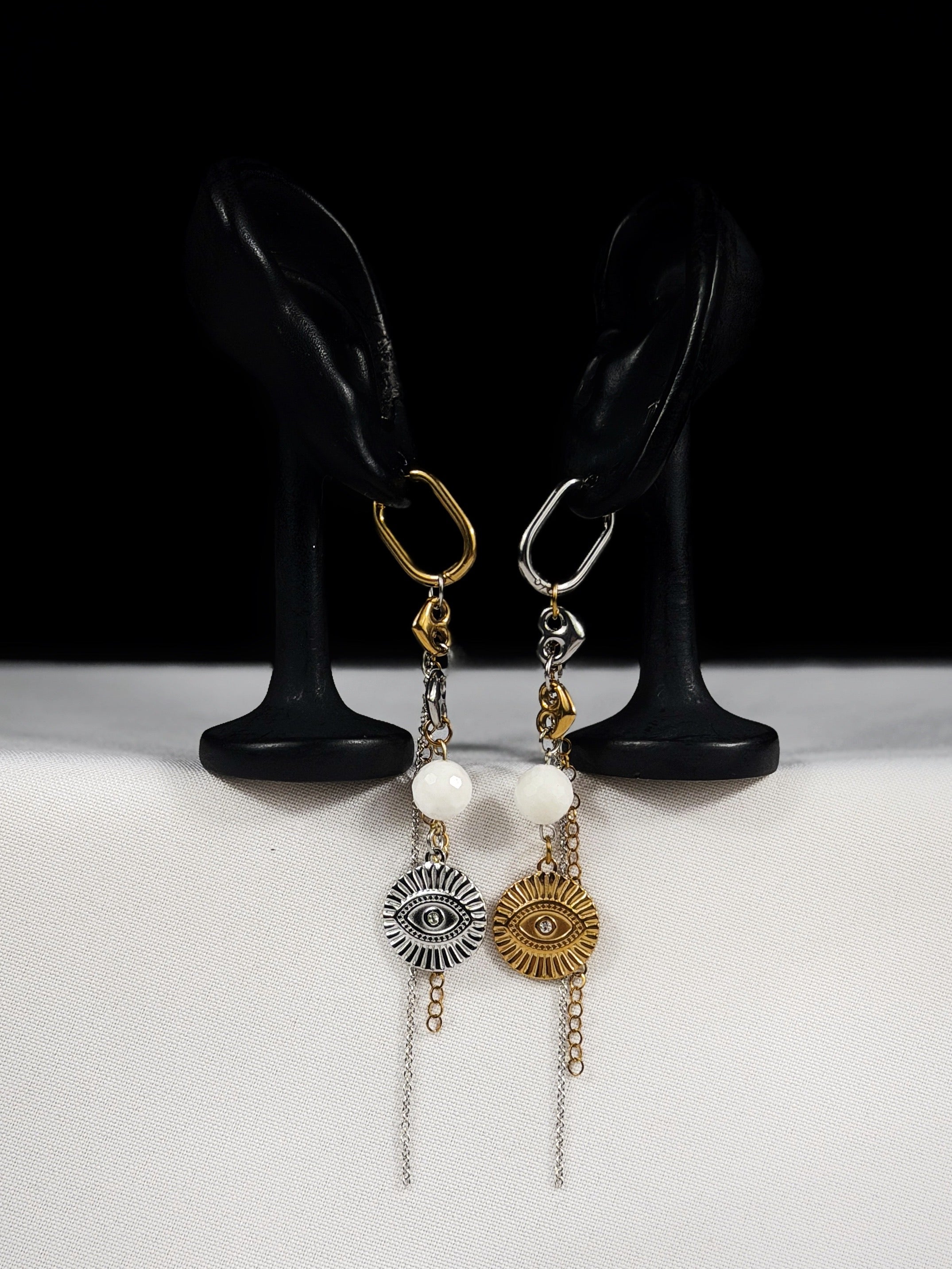 Paire de boucles d’oreilles mix doré & argenté