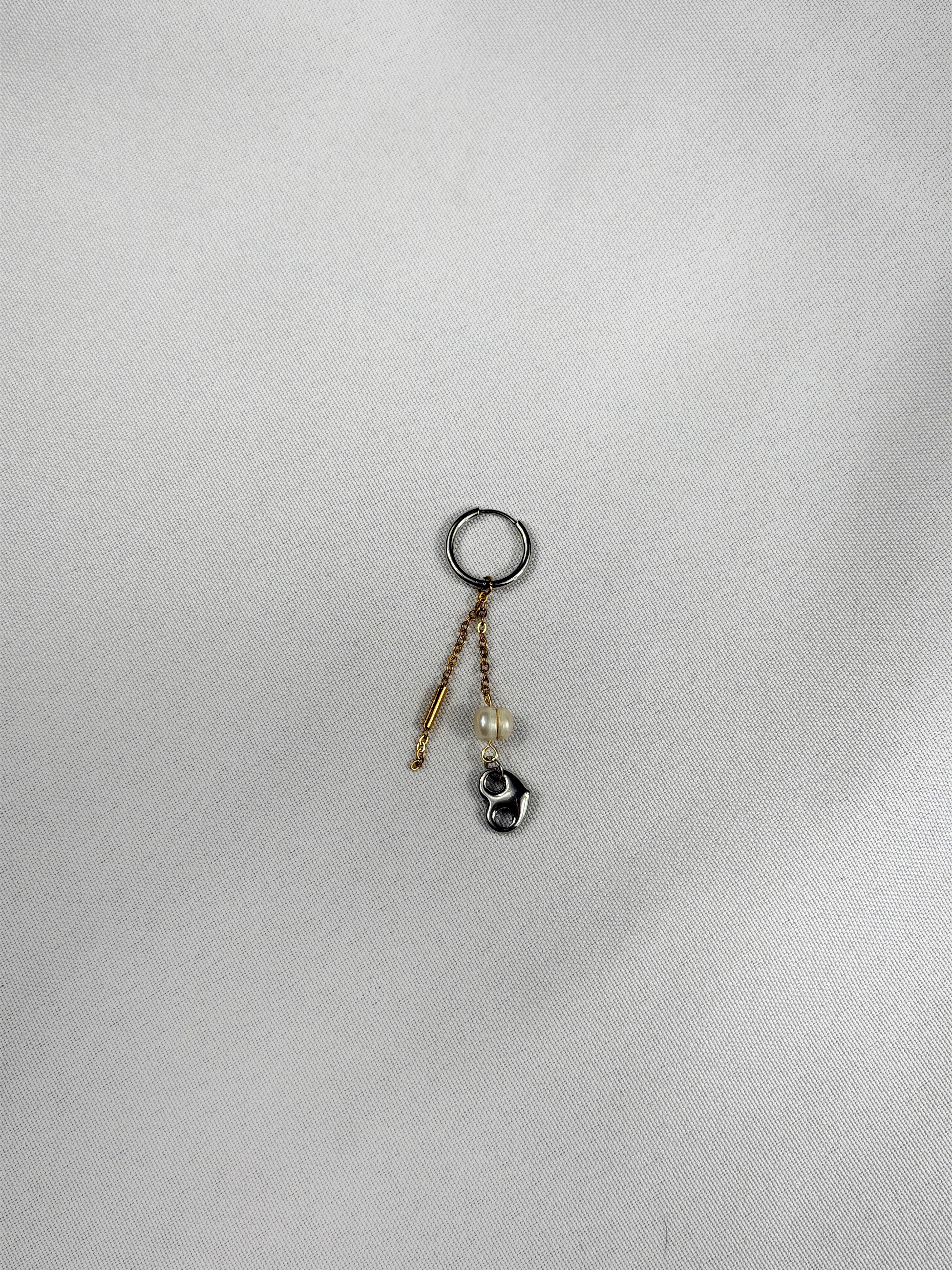 Mini mono boucle mix doré & argenté