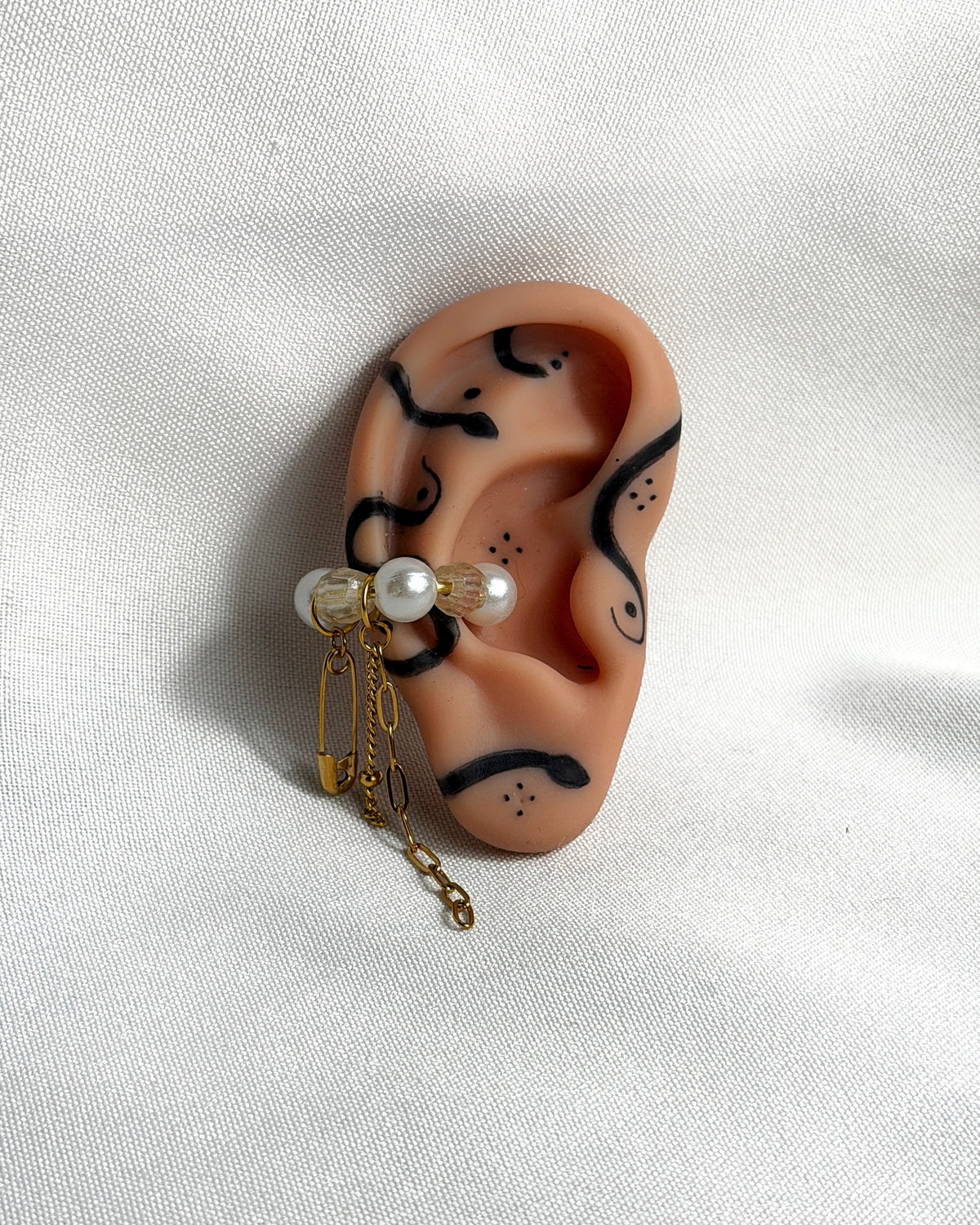 Earcuff perles dorés