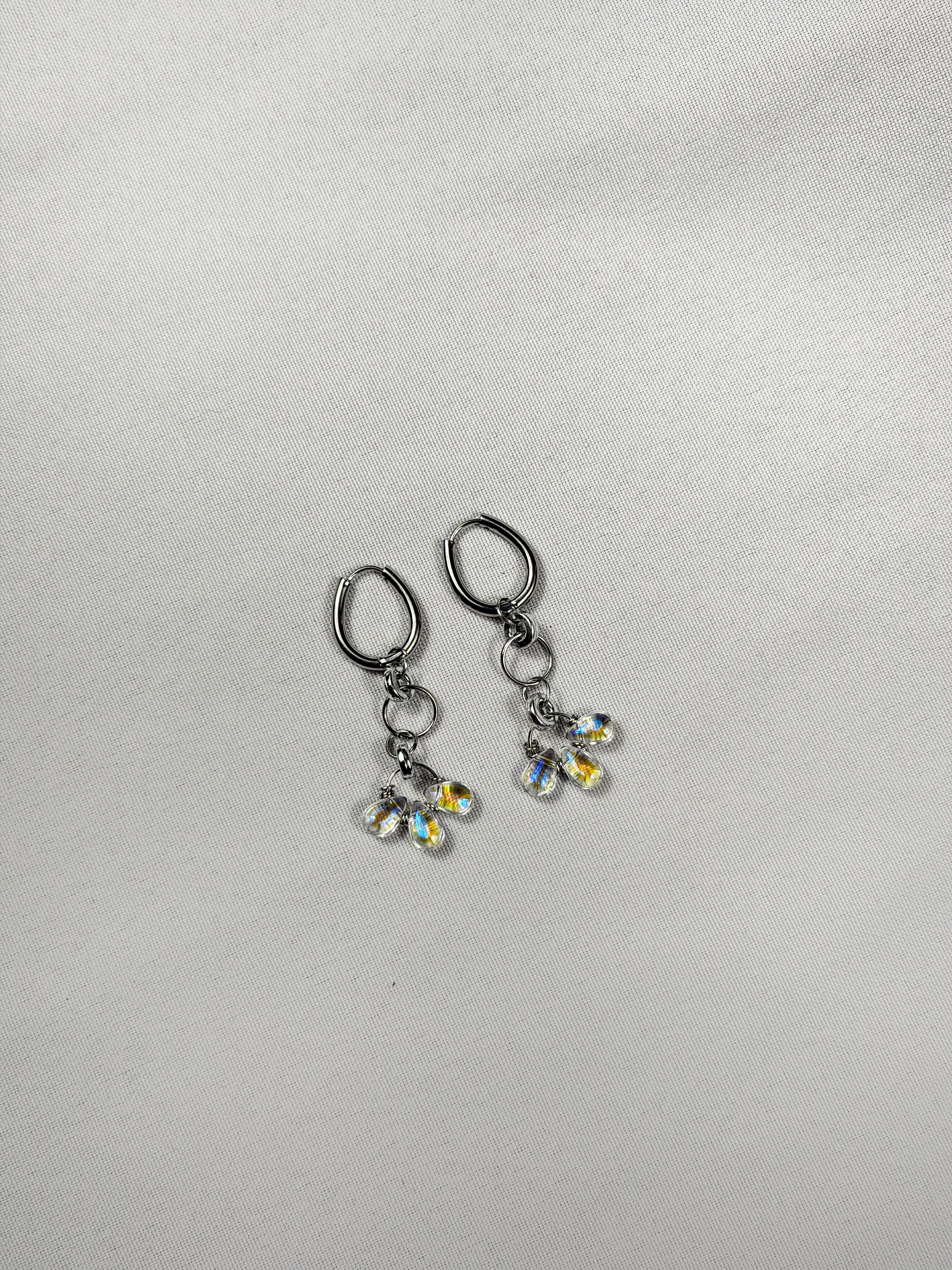 Paire de boucles d’oreilles argenté