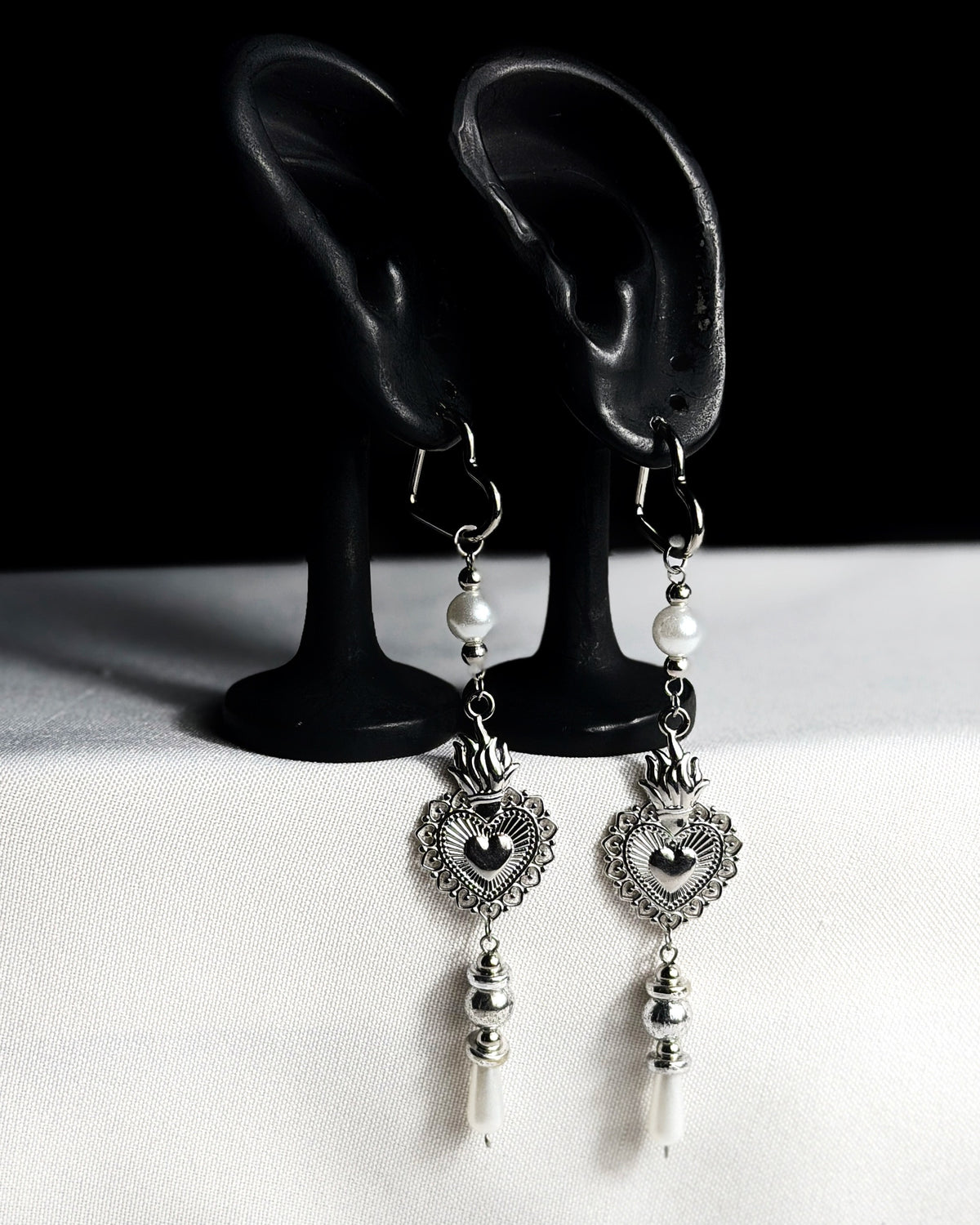 Paire de boucles d’oreilles argenté